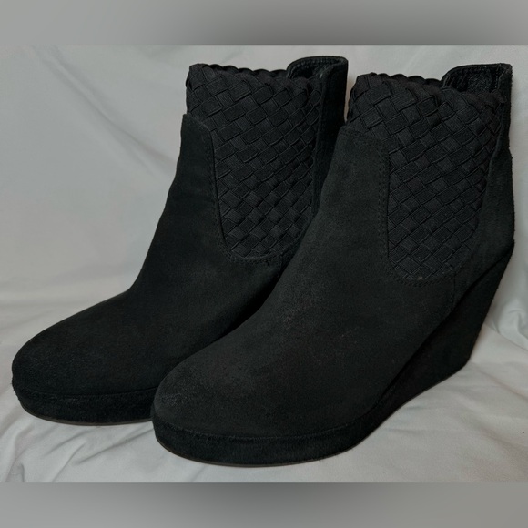 Hoss Intropia Kristin Black Wedge Ankle Boots - Picture 2 of 4